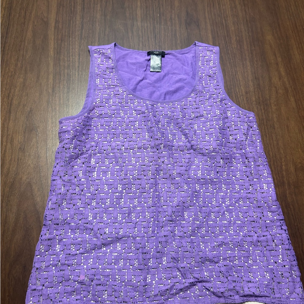 Ann Taylor Purple Lace Tank Top